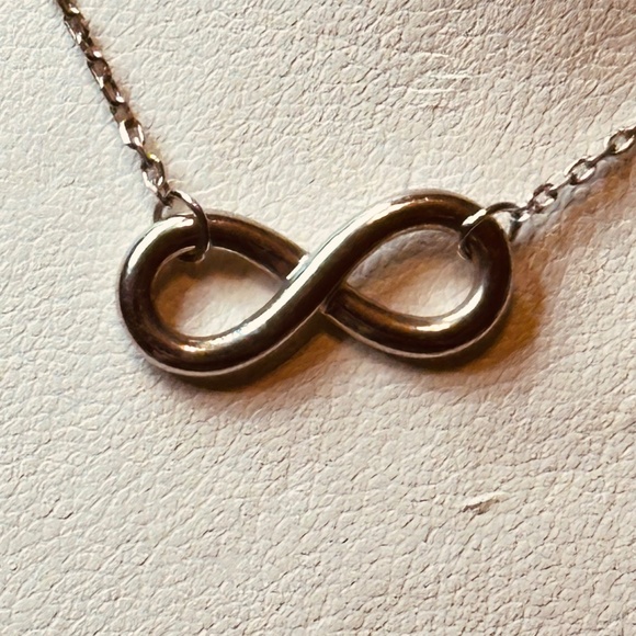 925 Sterling Silver Infinity Symbol Sliding Chain Dainty Spring Ring Clasp NWOT - Picture 7 of 13